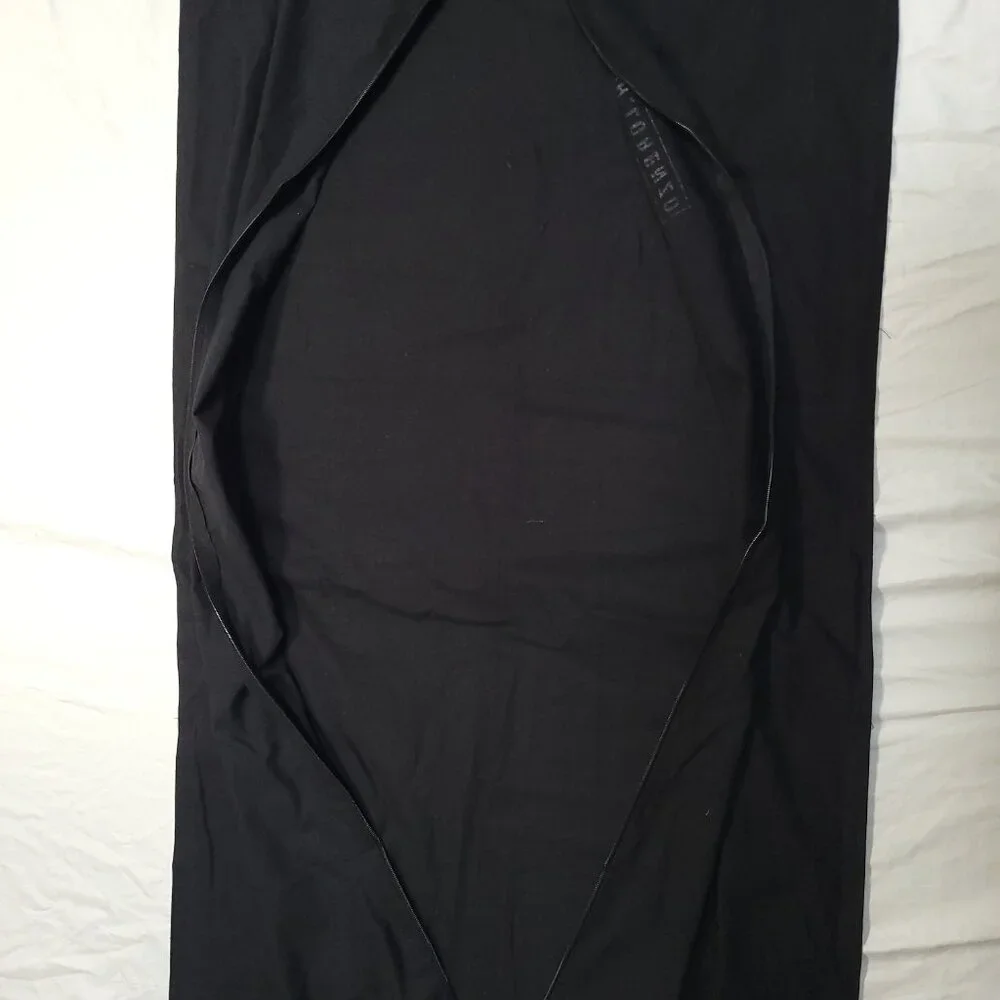 H. Lorenzo Black Garment Bag Logo Spell Out Fabric Zipper Empty READ 48 x 24 in